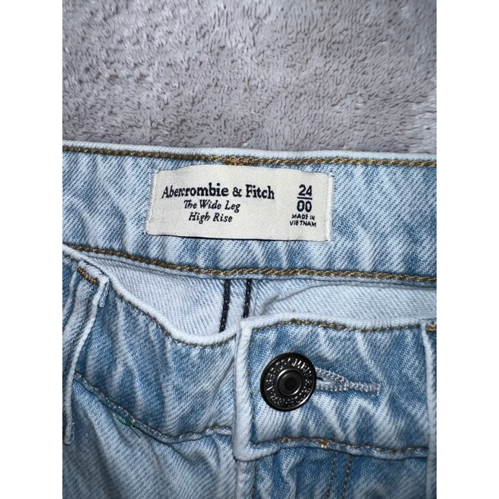 NEW Women's Abercrombie & Fitch Light Blue Wide Leg Jeans 24 - Picture 8 of 9